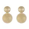 Pendientes de Bola Metálica con Puntos de Ola Retro Exquisitos Franceses Moda Europea y Americana Elegante Estilo Frío Pendientes de Nicho Nuevos