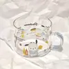 Taza de Vidrio Linda Resistente al Calor de Dibujos Animados de Sanrio para Niñas y Mejores Amigas, Taza de Leche Práctica y de Alta Gama para Niñas Pequeñas
