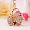 Lindo Bolso de Mano para Mujer de Aleación con Pedrería Bolso Corazón de Melocotón Llavero Accesorios para Bolsos de Mujer Llavero Colgante Regalo 288