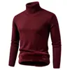 Suéter de cuello alto con forro de polar para hombre, tejido de punto polar engrosado de una pieza para invierno, jersey base cálido ajustado estilo coreano para hombre