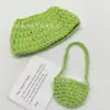 Bolso de Hombro Suéter Labubu de 17 cm Set de Ganchillo Set de Bolso Suéter de Oso Marrón Decoración de Muñeca