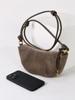 Bolso Croissant Retro de Cuero Escarchado de Alta Gama de Moda para Mujer, Diseño de Nicho, Ligero, Casual, Bolso Cruzado Versátil