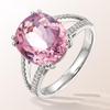Baojiali novo anel de noivado de moda europeia e americana com incrustação de diamante rosa turmalina joias atacado uma geração de cabelo