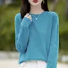 Primera línea listo para usar capa base suéter rojo mujer estilo otoño e invierno talla grande ropa de mujer top cuello redondo tejido capa base mujer