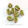 Rábano verde con forma de hueso, cuentas de cerámica, pulsera, collar, accesorios, cuentas sueltas, material para joyería hecha a mano DIY, cuentas
