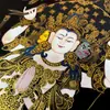 Tangka Nepalesa Premium Pintado a Mano Estatua de Buda Tara Verde y Estatua de Manjushri Pintura Adorno de Decoración para Escritorio