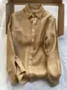 Camisa Casual Khaki para Mujer Estilo Old Money, Tallas Grandes, Versátil, Top Protector Solar para Principios de Otoño