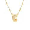 Venta Caliente Transfronteriza Nuevo Colgante de Burbuja Brillante Letra P del Alfabeto Inglés Cobre Chapado en Oro Collar Simple Popular Accesorios para la Mano