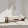 Banqueta para Trocar Sapatos Minimalista Moderna de Luxo Nórdico, Banco Longo para Sala de Estar, Banco Sofá de Descanso, Banco de Madeira Maciça com Tecido para Final de Cama