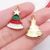 Mistura 30 Desenho Animado Papai Noel Pingando Boneco de Neve Sino Alce Pingente Acessórios para Pulseira Chaveiro DIY