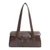 Versão Coreana Bolsa Tote Casual de Nicho Bolsa Baguete para Mulheres Inverno 2025 Nova Estilosa Cor Bloqueada de Luxo Leve Bolsa de Ombro Único Sob o Braço