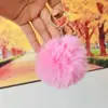 Chaveiro Pingente Pompon de Pelo Sintético de Coelho Outono/Inverno 8CM Charme para Bolsa Feminina Chaveiro de Pelúcia Curta Artificial