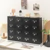Caixa de Armazenamento de Mesa, Gaveta de Madeira com Nove Compartimentos Estilo Gaveta Organizador de Joias e Selos, Gaveta Grande de Madeira Compartimentada