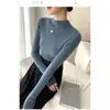 Suéter de Punto de Cachemir Puro de Cabra para Mujer, de Alto Nivel, Listo para Usar, Cuello Medio Alto, Ajuste Delgado Adelgazante, Suéter Base para Mujer