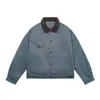 Chaqueta de Algodón para Caza Color Block Estilo Retro Americano para Hombre Nueva de Invierno Pana Solapa Corta Ropa de Trabajo Chaqueta de Algodón