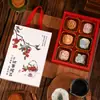 Nueva caja de regalo de lujo para pasteles de luna de mediados de otoño, caja vacía para 4/6 piezas de pasteles de piel de hielo con yema de huevo y crema, caja de embalaje para regalos