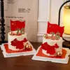 2026 Decoración para Pastel Feliz Día Nacional, Feliz Cumpleaños Patria, Aniversario Próspero, Inserto de Bandera Roja Pequeña