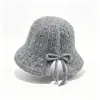 Sombrero de Pescador de Punto Hueco de Lana para Mujer, Sombrero Tipo Cubo Versátil para Otoño e Invierno, Moderno, Transpirable, Estilo Universitario