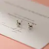 Pendientes de Conejo del Zodiaco de Plata de Ley S925 Ailuoqi, Frescos y Dulces, Lindos y Modernos, Pendientes de Estilo Nicho M05260