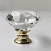 Puxador de cristal plano furado para móveis, porta de guarda-roupa, gaveta, armário, liga de alumínio, furo único, ferragem, puxador, atacado de comércio exterior