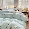 Juego de funda de edredón de algodón lavado Hello Kitty estilo Ins para chica de cuatro piezas, juego de sábanas de tres piezas estilo princesa para dormitorio
