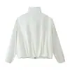 Chaqueta bomber de otoño para mujer estilo europeo y americano con cuello alto 7417