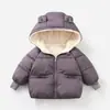 Nova Jaqueta de Algodão Infantil Inverno Média e Grande Infantil com Capuz Casaco de Algodão Meninos e Meninas Jaqueta de Algodão para Bebê Roupa Externa Quente Espessada