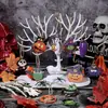 24 Piezas de Adornos Colgantes de Madera de Halloween con Cuerda Decoración para Decoración de Halloween en Casa Interior y Exterior Colgantes