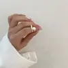 Anel de Cruz Delicado e Elegante para Mulheres, Design Simples de Gota d'Água, Anel Aberto da Moda Versátil Exquisito, Anel da Moda para Dedo Indicador