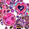 Compra directa transfronteriza de 50 pegatinas coloridas de corazón, rosa, mariposa y luna para decoración, impermeables para cuadernos y diarios