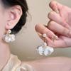 Pendientes de Borla de Flor Dulce Estilo Bosque Super Hada Diseño Hecho a Mano Zirconita Microincrustada de Alta Gama para Mujer, Accesorios de Oreja Elegantes y Gráciles