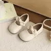 Zapatos pequeños versátiles de cuero estilo francés, nuevos para primavera y otoño 2026 versión coreana para niñas, zapatos de princesa con lazo, zapatos planos de moda con suela blanda