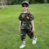 Traje de Verano Camuflado para Niños Ropa para Campamento de Verano Fuerzas Especiales Ropa Infantil para Niños Pequeños de Manga Corta Ropa para Entrenamiento Militar y Actuaciones de Verano