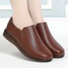 Primavera y otoño, zapatos de cuero de moda para mujeres de mediana edad y mayores, suaves, cómodos, ligeros, de color sólido, impermeables, antideslizantes, de talla grande, para mamá