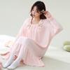 Camisón para mujer del Sudeste Asiático Primavera y Otoño Pijama de manga larga Suelto Casual Talla Grande Talla Extra Ropa de exterior Ropa para el hogar