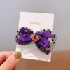 Pinza para el pelo de fiesta de Navidad y Halloween Disfraz Pinza de calabaza y fantasma Tocado divertido Clip de malla oscura Diadema de araña