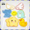 Parches de tela bordados pato B cara sonriente estrellas animal redondo alas de ángel lindo sello bordado parche de dibujos animados japoneses bordado