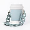 Atacado Amazon Mais Vendido Estojo para Caneca de Café Estojo Portátil de Couro para Chá de Leite Estojo para Caneca com Corrente Acrílica