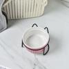 Protección de cuello plato para gato mascota cerámica doble plato protección anti-golpes lindo plato para comida plato para comer gato para beber doble uso mayoreo