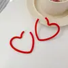 Pendientes Grandes Retro Europeos y Americanos Transfronterizos de Nicho Lindos en Forma de Corazón Moda para Ropa de Trabajo Pendientes de Corazón Coloridos Pendientes Populares para Mujeres
