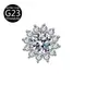 Pendiente de Flor de Zirconia Incrustada en Cobre con Rosca 0.9 Forma de Estrella de Cuatro Puntas Cuadrada Estrella de Cinco Puntas Accesorios para Labio Accesorios DIY