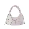 Bolso Estilo Coreano Plisado Lunares Fresco Dulce Bolso de Hombro Único Moda Textura de Cadena Bolso Casual para Viajes Bolso de Mujer