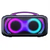 Caixa de Som Bluetooth Portátil com Dois Alto-falantes, Subwoofer Iluminado para Festas em Casa, Boombox com Fornecimento Direto da Fábrica