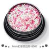 Polvo muy brillante PET lentejuelas ultrafinas 1mm color mágico forma de borde cuadrado polvo con brillo arte de uñas degradado polvo láser X4-457