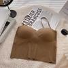 Ropa interior de verano de seda de hielo con espalda hermosa, copa fija de una pieza con almohadilla para el pecho y pequeño arnés con correa de hombro ajustable, top de tubo para niñas