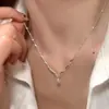 Collar de Gota de Agua Ondulada para Mujer, Lujo Ligero, Nicho, Gama Alta, Simple y Exquisito, Colgante de Plata, Cadena para Clavícula, Regalo para Novia
