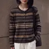 Cárdigan Jacquard de Lana Fina para Mujer, Jacquard Exquisito, Vintage y Chic, Delicadamente Confeccionado, Abrigo Versátil y Elegante para Primavera y Otoño