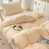Juego de Cama de Tres Piezas de Algodón 100% Puro Jacquard Color Sólido 60S para Dormitorio de Estudiantes, Juego de Ropa de Cama con Funda de Edredón, Sábana Plana y Sábana Ajustable 100% Algodón Puro de Lujo Ligero