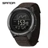 SANDA Reloj Sencillo de Moda Pantalla Grande Pantalla Única Multifuncional Electrónico para Montañismo al Aire Libre Reloj Estudiante Resistente al Agua para Hombre