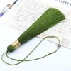 Fio de ouro 12cm borla borla diy estilo chinês marcador de página feito à mão mochila chaveiro caixa de presente leque pingente enfeites de decoração